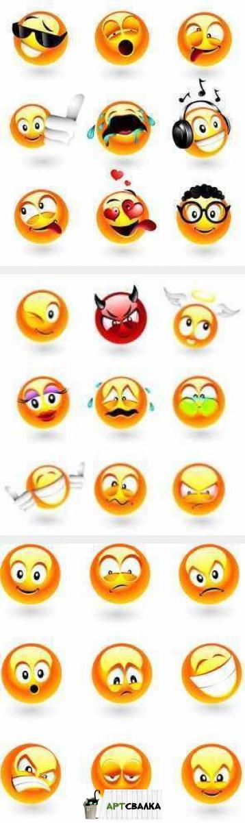Смешные рожицы смайлики | Funny faces emoticons